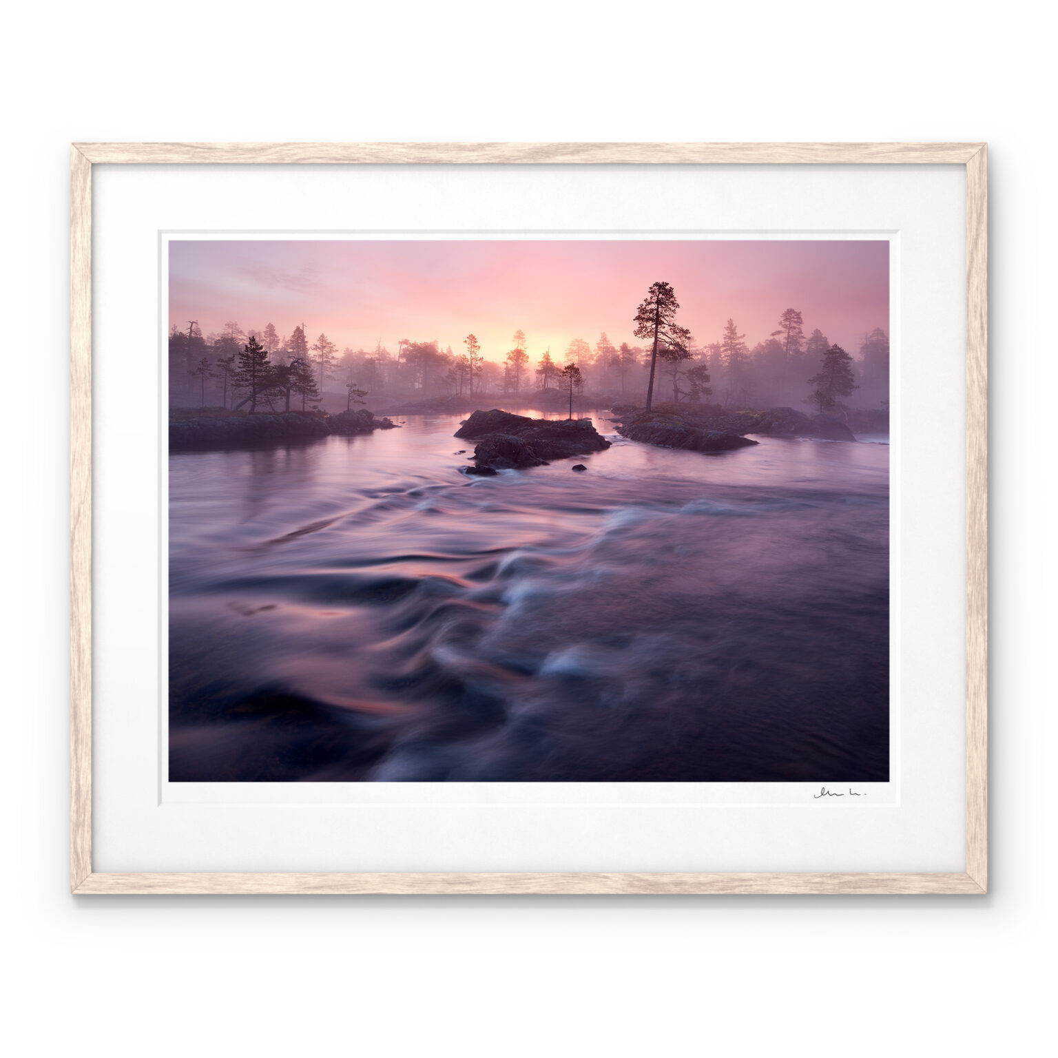River of Light Piteälven Trollforsen Art Print by Magnus Lindbom