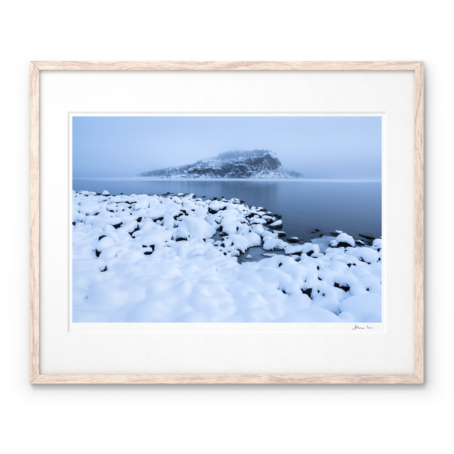 Midwinter Landscape Tjeggelvas Arjeplog Art Print by Magnus Lindbom