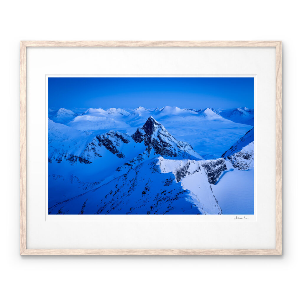 Winter Mountain Peak Twilight Sarek National Park Art Print by Magnus Lindbom