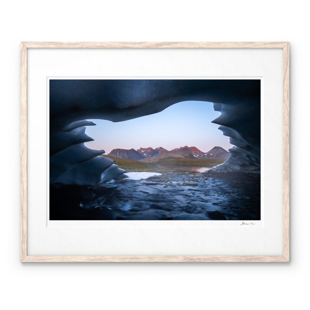 Ice Cave Glacier Sarek National Park Art Print by Magnus Lindbom
