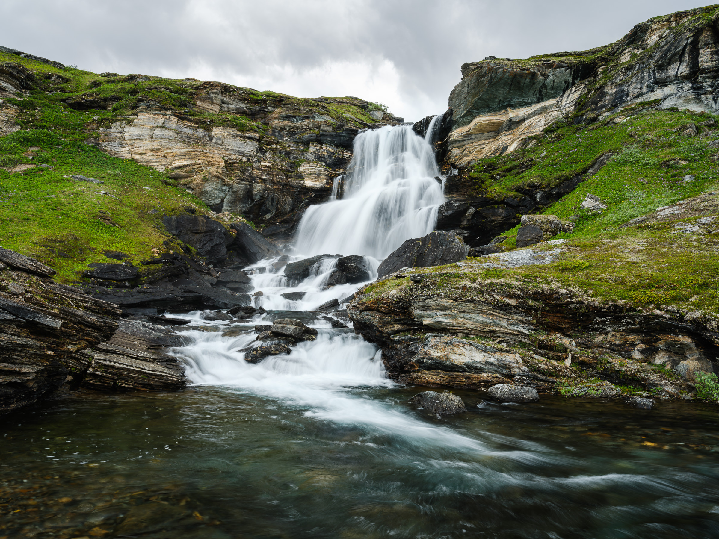 Waterfall in Padjelanta National Park.