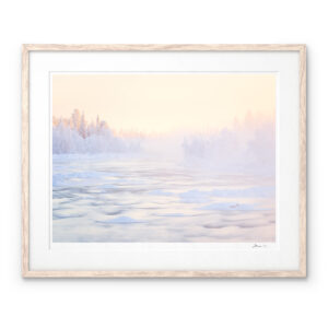 Midwinter Landscape Laponia Pärlälven Jokkmokk Art Print by Magnus Lindbom