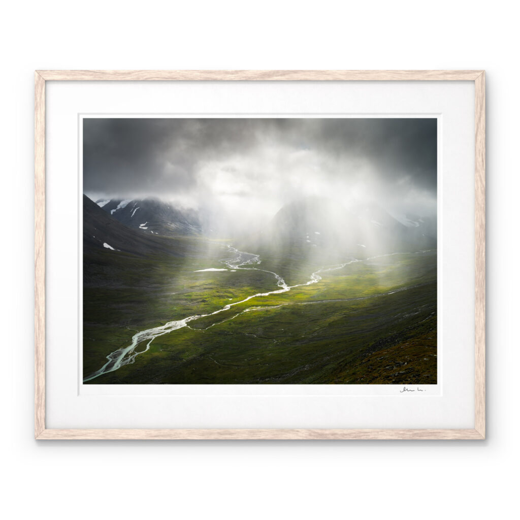 Luminous Valley Sarek National Park Art Print by Magnus Lindbom