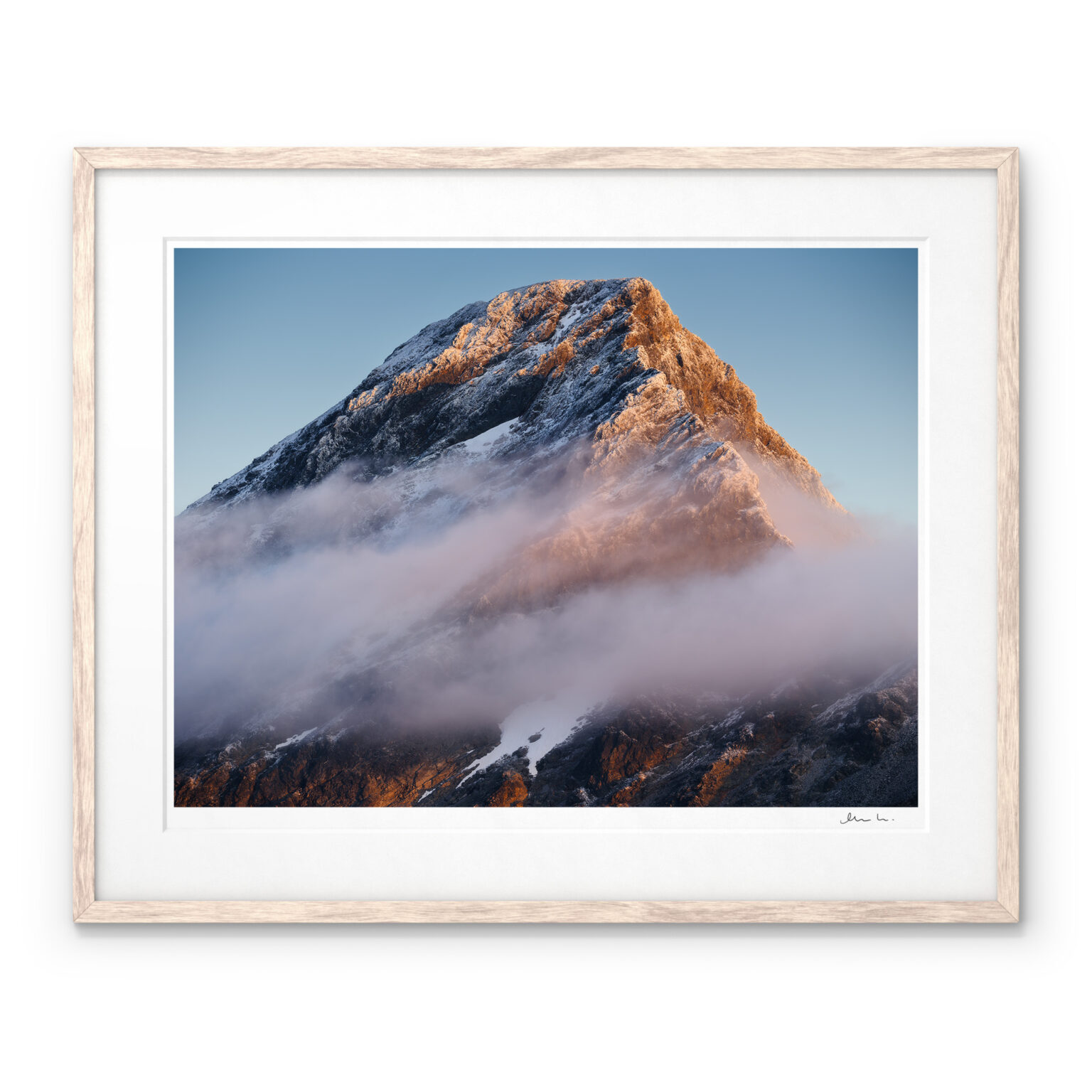 A Mountain and fog in Sarek National Park Art Print by Magnus Lindbom