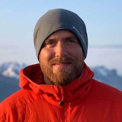Portrait of Magnus Lindbom on top of a mountain in Sarek